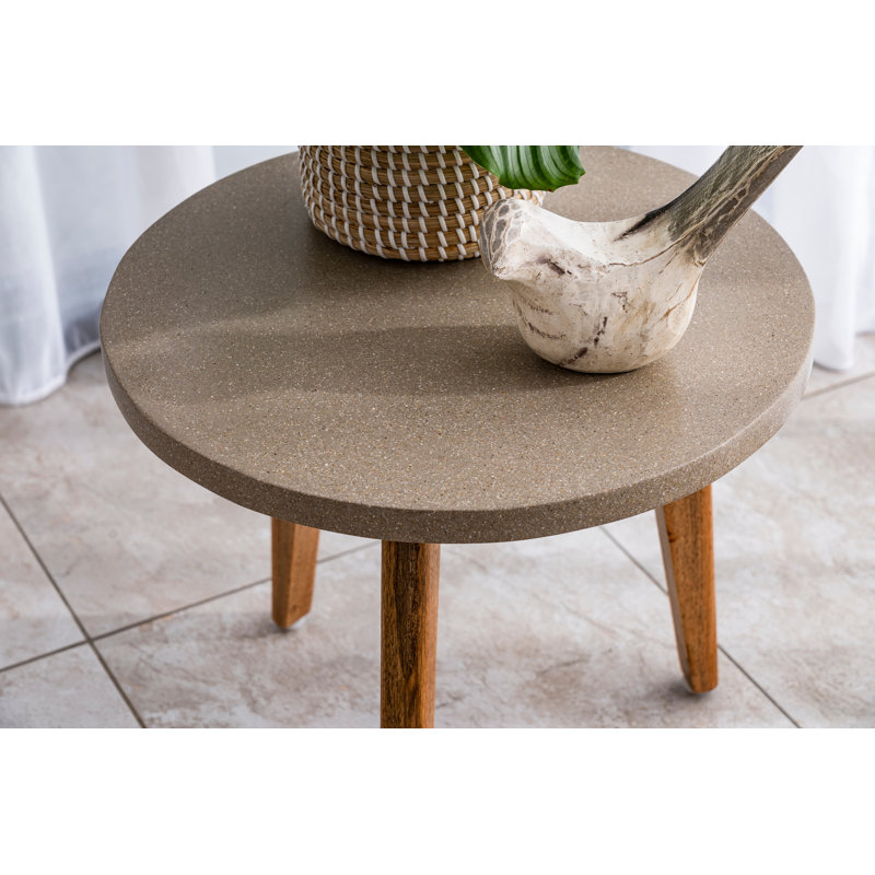 Round Lamp Table Oatmeal - Small Side table