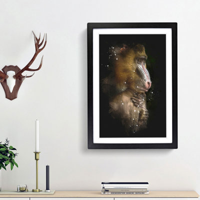 Mandrill Monkey Paint Splash - Picture Frame Graphic Art