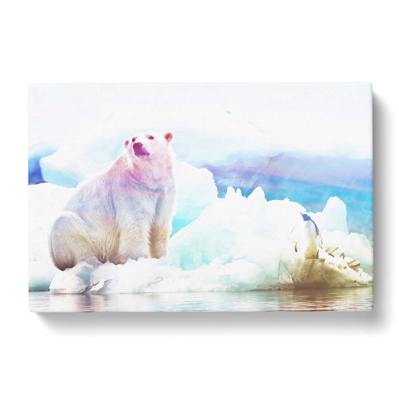 Penguin And Polar Bear - Wrapped Canvas, 50cm H x 76cm W x 3cm D