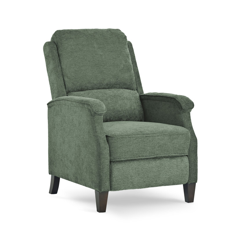 Fauteuil inclinable manuel rembourré pour le salon, Chenille verte