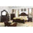 Traditional Bedroom Furniture 2 Drawer Nightstand, Solid Wood Carvings Bedside Table, Dark Cherry