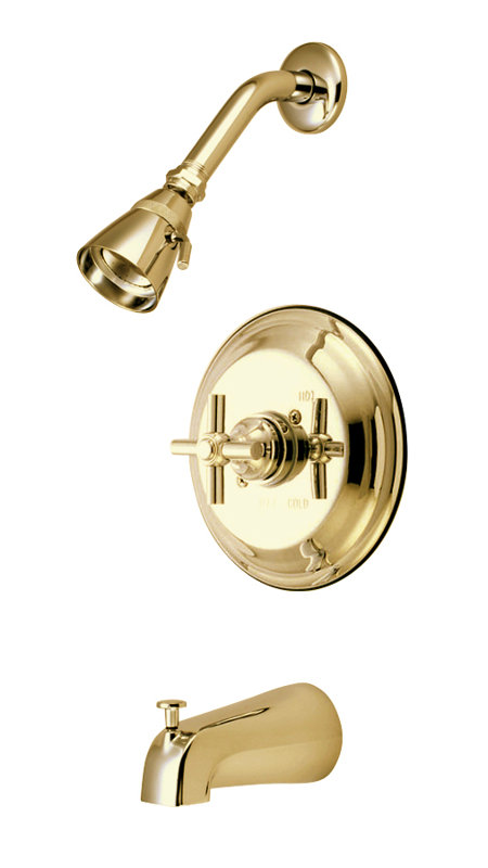 Thermostatic Tub and Shower Faucet Trim, Polished Brass