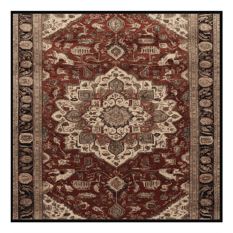 Tapis brun lavable à la machine, Carré 3 pi