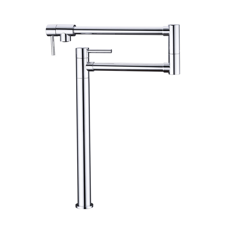 Pot Filler Faucet With Extended - Covered Brass, Double Handles For Precise Water Regulation, Surface Treated To Corrosion, Quiet & No-Splash Flow Arm Coated Handle Design Smooth Control, Special