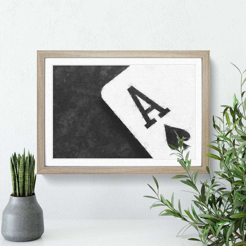 The Ace of Spades - Picture Frame Painting Print, Oak Framed, 33cm H x 45cm W x 2cm D