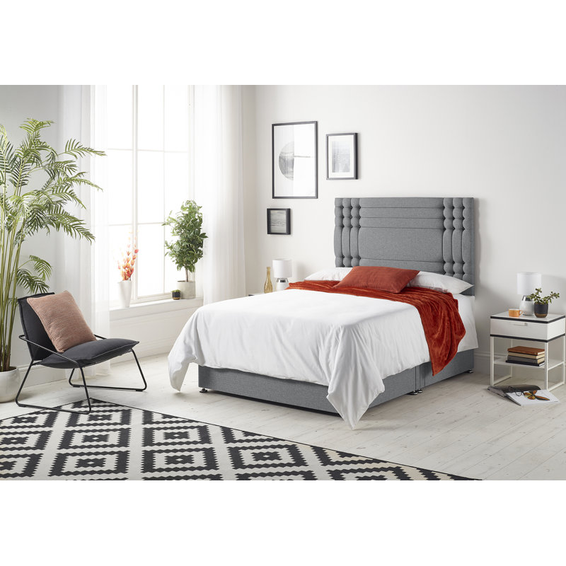 Dennishia Divan Bed Base, Kingsize (5'), Charcoal, 4 Drawers
