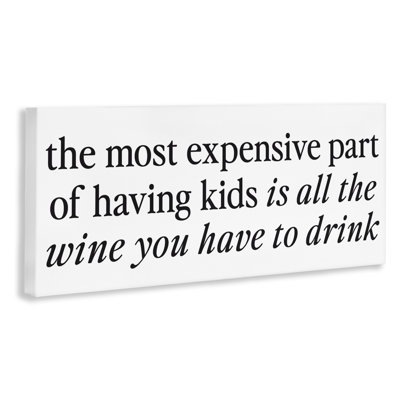 Expensive Kids Funny Wine Humor Canvas, design by Lettered and Lined