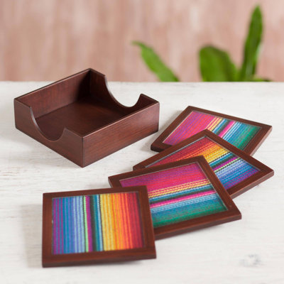 Ordella Square 4 Piece Coaster Set With Holder