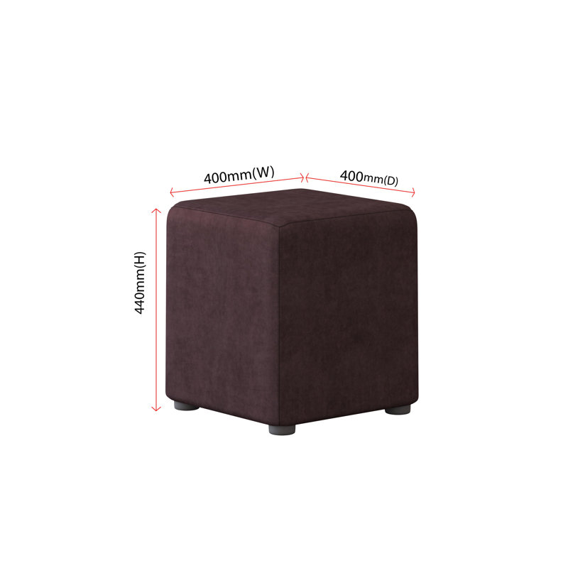 Aliete Accent Stool, Velvet, Burgandy Dark Red