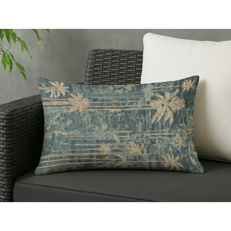 Coussin décoratif intérieur et extérieur Modern, Gris abstrait 78, Rectangle H 14 po x l 20 po