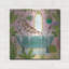 Art mural en métal luxueux «Giraffe In Tub No Drink» par Farida Zaman, 24 po x 24 po-276035327
