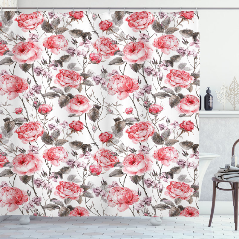 Shower Curtain with Hooks Included, 70"H x 69"W