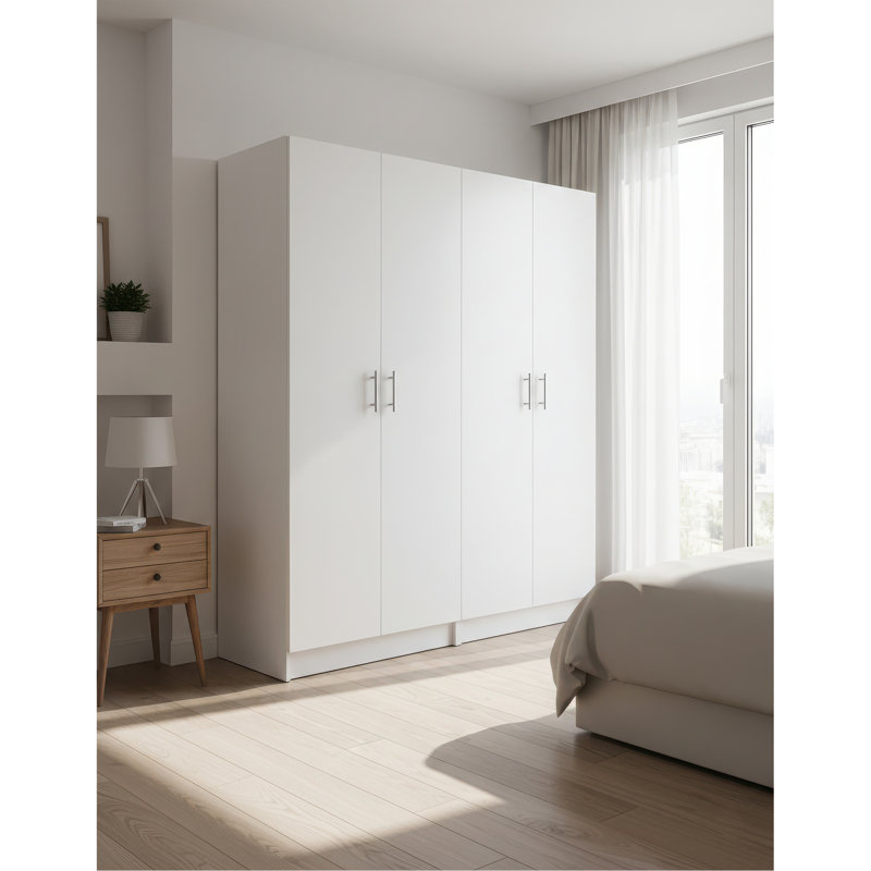 Armoire de rangement polyvalente blanche Modex (ensemble de 2 pièces)