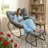 Dark Gray Egg Rocking Chair With Ottoman, All-Weather Wicker Lounge & Cushions-272895730