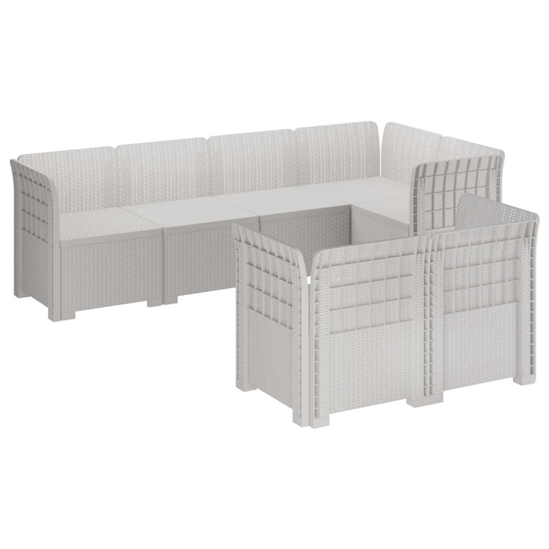 234 cm W Patio Sofa, White