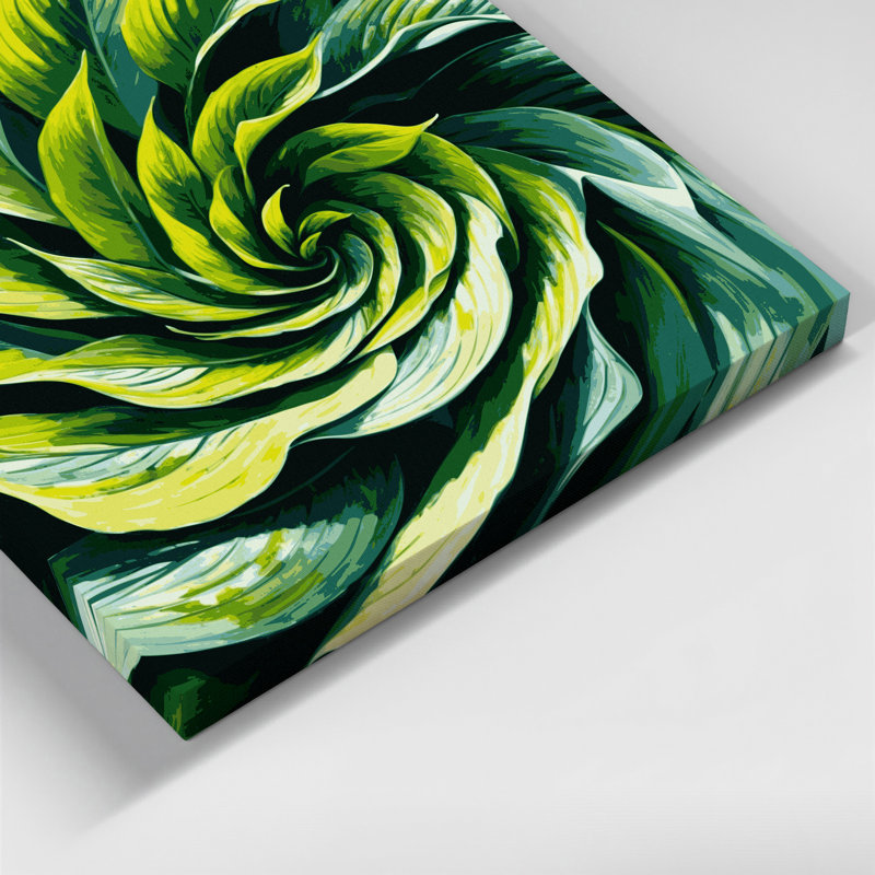 «Botanical Hostas», art mural sur toile verte, H 8 po x l 10 po