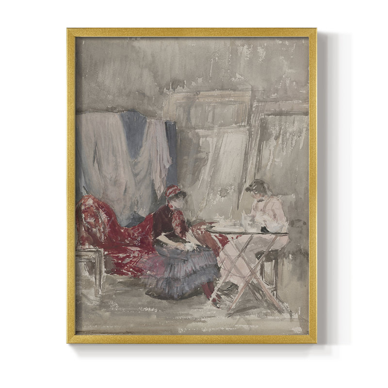 «Vintage Floral Print», impression encadrée CCLXI - bois massif, H 30 po x l 24 po, Doré