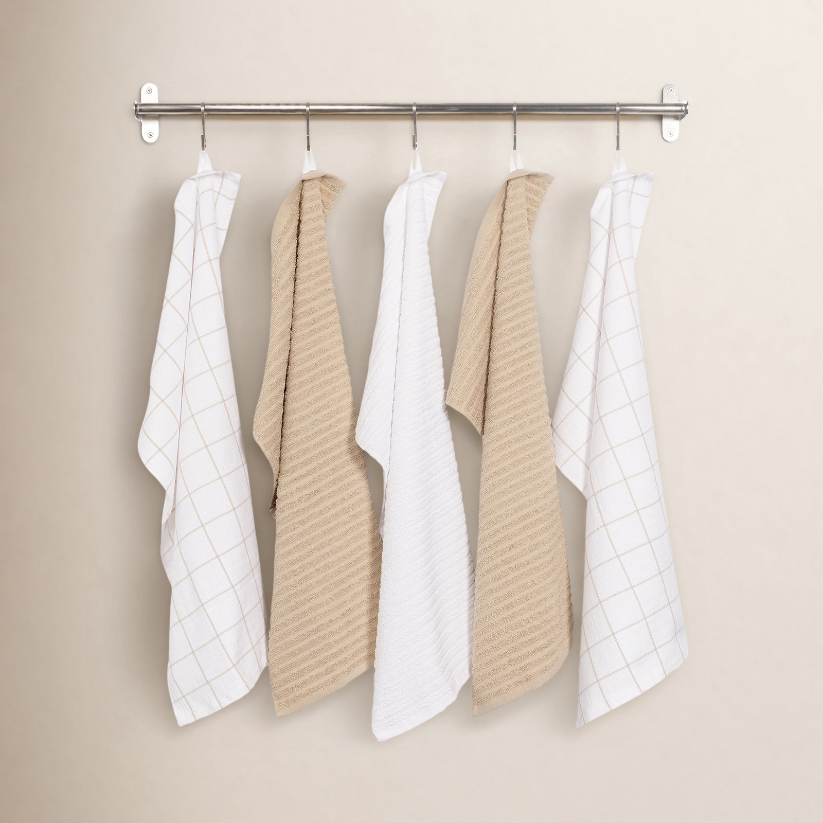 Reverse Terry Cotton Tea Towel, Taupe