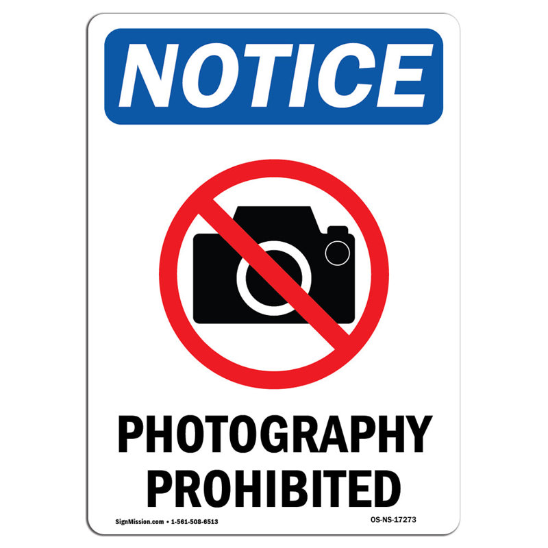 Photographie interdite avec symbole