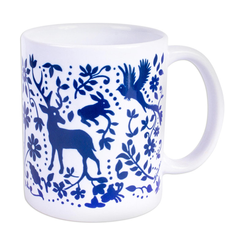 Tasse en céramique bleue Otomi