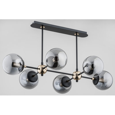 Brinae 6 - Light Matte Black Kitchen Island Pendant