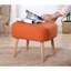 Pouf bohémien orange de 19,7 po x 16,9 po x 16,5 po | 50% coton / 50% lin, éponge orthopédique de 5 cm d'épaisseur | Pieds en bois robustes, parfaits pour le décor du sud-ouest et de l'hôtel, pièce décorative élégante et fonctionnelle-1061523082