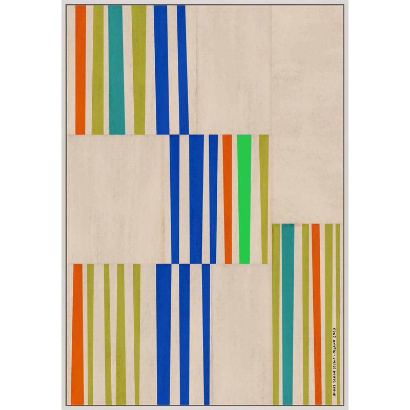 «Abstract Assemblage 1» par Romina Gadler, impression sur, Toile avec encadrement blanc, H 25 po x l 17,5 po