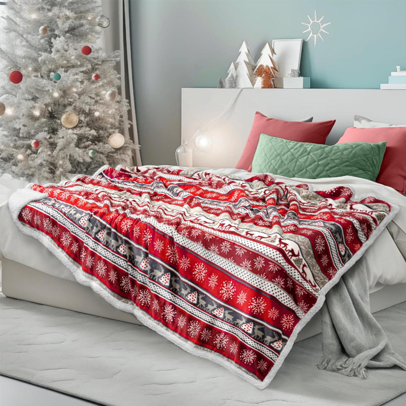 Jeté en sherpa en microfibre polaire
