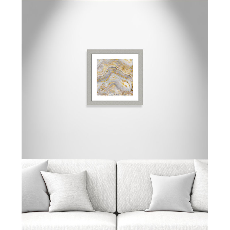 Agate Allure II - peinture encadrée, Encadrement argent brossé, H 18,5 po x l 18,5 po x P 1,25 po