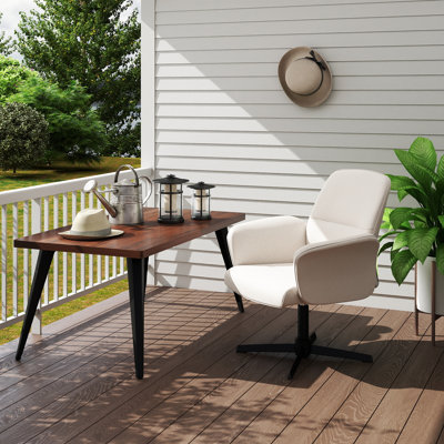 Elegant Outdoor Table Chair Set, Sleek-Line Table with Upholstered Chair for a Cozy and Inviting Patio