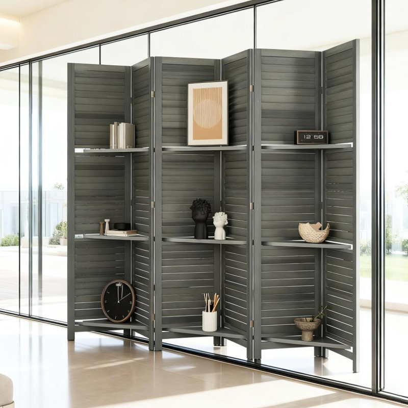 6 Panel Folding Room Divider Screen Privacy Screen Freestanding