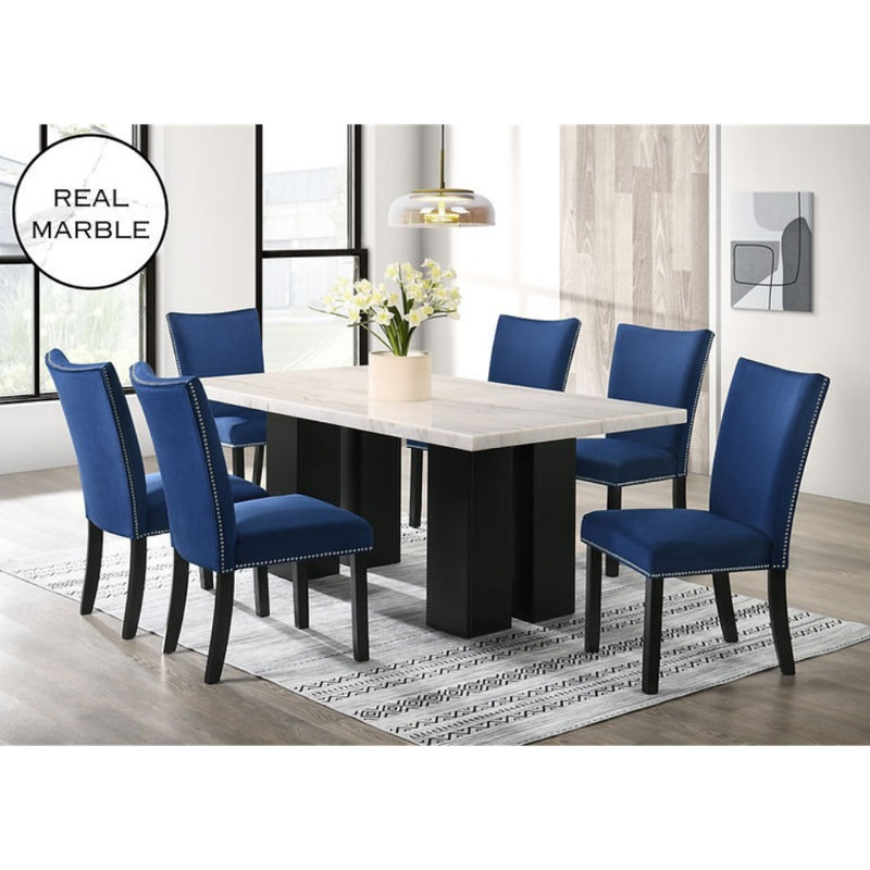 Ensemble de salle à manger rectangulaire L 70 po x l 42 po Gurtig, Noir