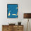 «B Cut Out In Blue» par Little Dean, reproduction d'art encadrée sur bois