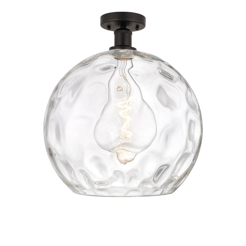 Plafonnier semi-encastré 1 lumière Cindi, H 15,25 po x l 13,75 po x P 13,75 po, Bronze huilé