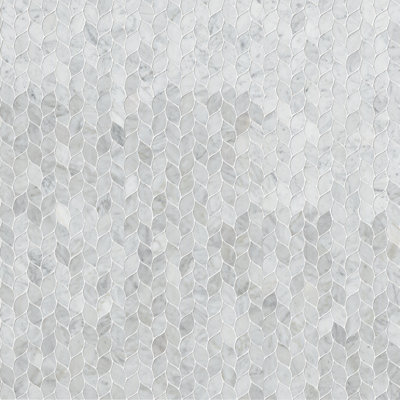 Carreau de mosaïque de marbre blanc aiguisé 12 po x 13 po Carrara