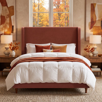 Mozter Upholstered Wingback Bed, Boxspring Required