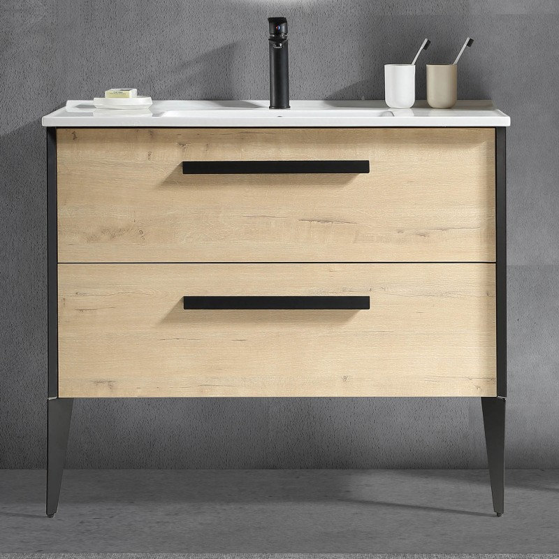 Ensemble de meuble-lavabo simple 40 po Helsinki, Snafell / noir