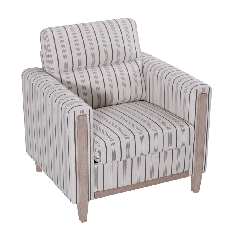 Fauteuil d'appoint à rayures verticales Modern Farmhouse