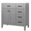 Meuble-lavabo 36 po, lavabo autoportant en bois massif et encastré gris, tiroirs décoratifs pour la maison-1413726557