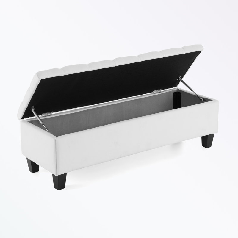 Banc avec siège capitonné et pieds robustes