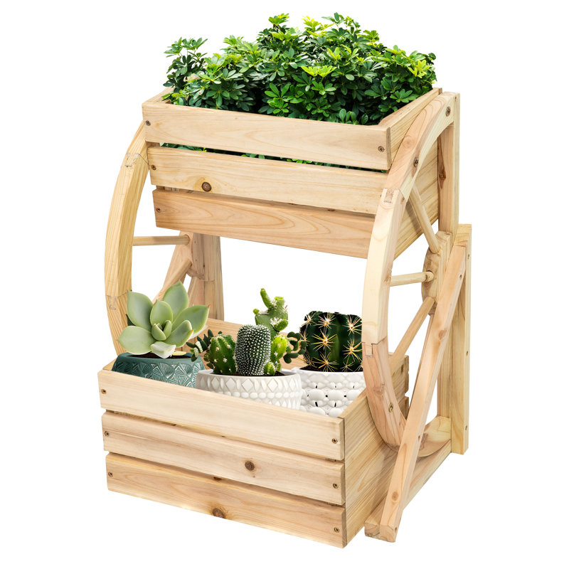 Support pour plante en bois Brenda, Naturel