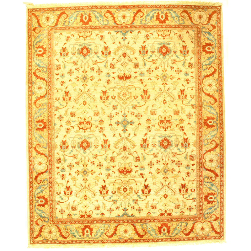 Tapis ivoire / rouge / bleu en laine noué à la main Pak Modern Farahan