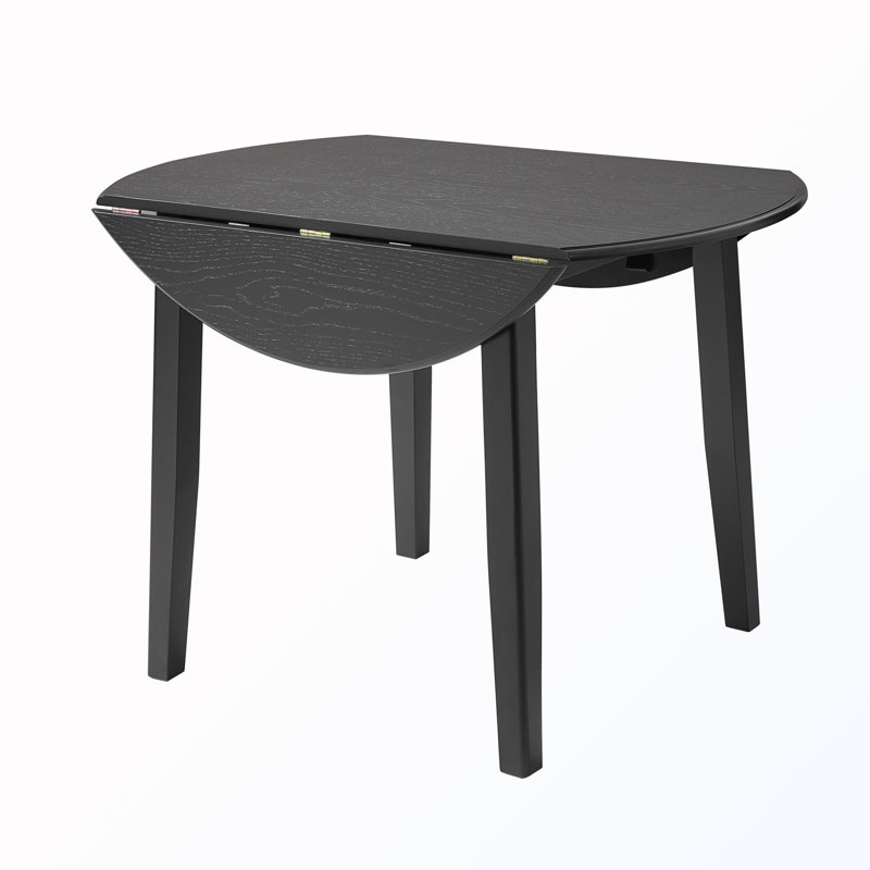 Extendable Round Dining Table, Black
