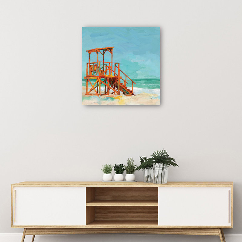 Lifeguard 20x20 Blue and White Canvas Art Print