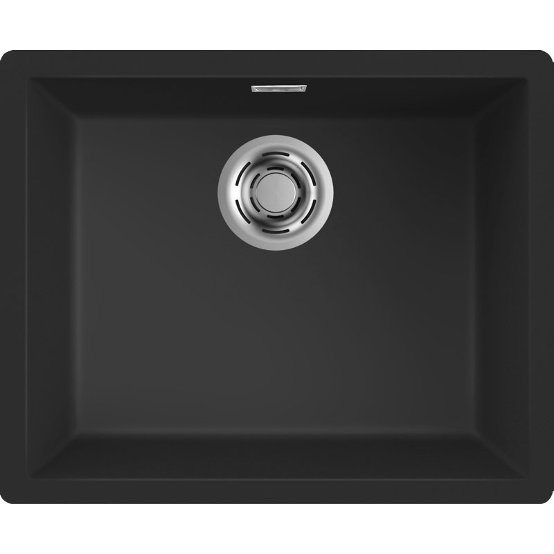 Multa Single Bowl Inset Kitchen Sink, Black