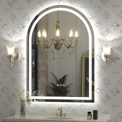 Wayfair Basics® UL Certified LED Anti-Fog Tempered Glass Arch Bathroom/Vanity Mirror 