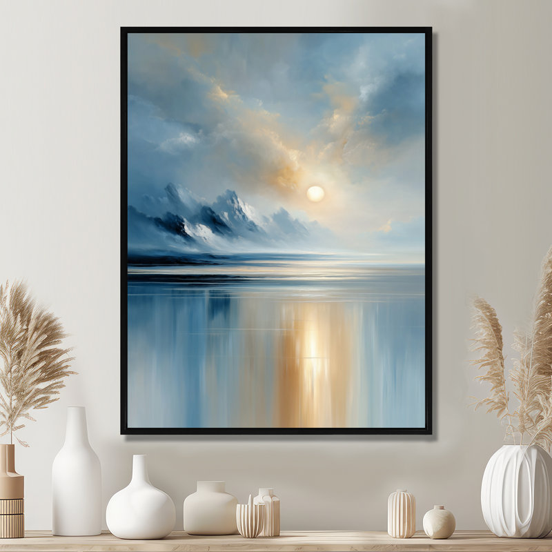 Reproduction d'art sur toile encadrée, paysage jaune, H 32 po x l 24 po, Cadre flottant, Natural