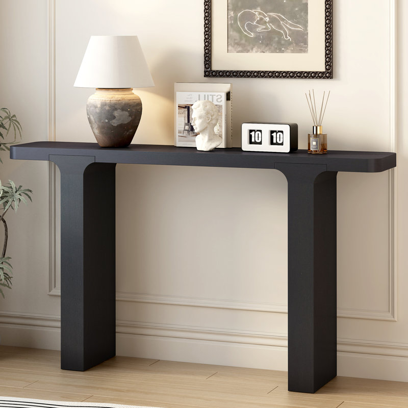 Console de couloir à console étroite Elegant, Noir, noir, noir, noir
