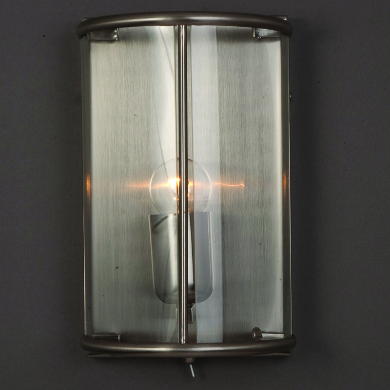 Blumer Steel Flush Mounted Sconce, Satin Nickel