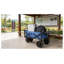 Chariot utilitaire pliable bleu avec roues tout-terrain et porte-gobelets - Chariot de jardin pliable robuste pour le camping, la plage et le magasinage